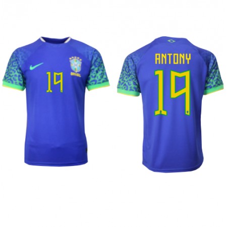 Camiseta de fútbol Brasil Antony 19 2ª equipación Copa Mundo 2022 Camiseta de fútbol Brasil Antony 19 2ª equipación Copa Mundo 2022